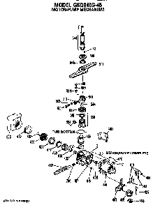 Motor/pump Diagram and Parts List for GSD940S-45  General Electric Dishwasher