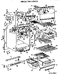 Cabinet Parts Diagram and Parts List for TBX18DGR  General Electric Refrigerator