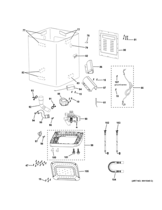 Cabinet Diagram and Parts List for GNW128SSM0WW  General Electric Dishwasher