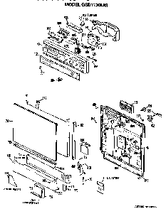 Front/control Panel Diagram and Parts List for GSD1130L02  General Electric Dishwasher