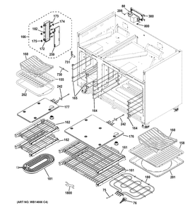 OVEN CAVITY PARTS Diagram and Parts List for ZDP484LGP7SS  General Electric Range