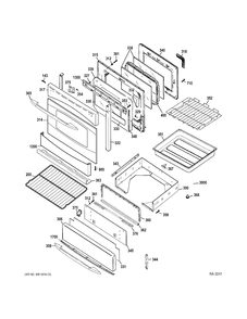 DOOR Diagram and Parts List for PGBS975SEM4SS  General Electric Range