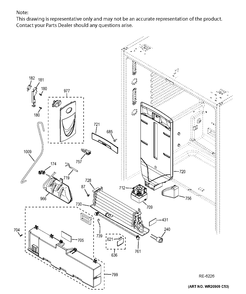 FF SECTION Diagram and Parts List for PWE23KMDFES  General Electric Refrigerator