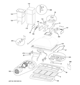 Hood Parts Diagram and Parts List for ZV1050SF4SS  General Electric Range Hood