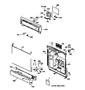 Escutcheon & Door Assembly Diagram and Parts List for 36314081991  General Electric Dishwasher