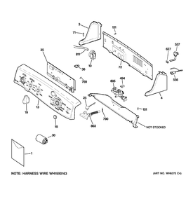 CONTROLS & BACKSPLASH Diagram and Parts List for PTAN6250M1WT  General Electric Washer
