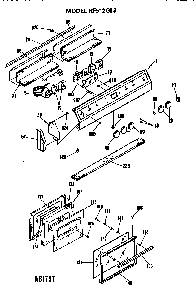 Controls And Door Diagram and Parts List for RF512G13  Hotpoint Range