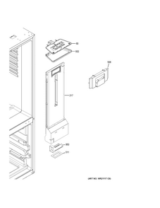 Fresh Food Section Diagram and Parts List for GBE21DSKARSS  General Electric Refrigerator