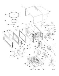 MICROWAVE Diagram and Parts List for JE635WHC01  General Electric Microwave