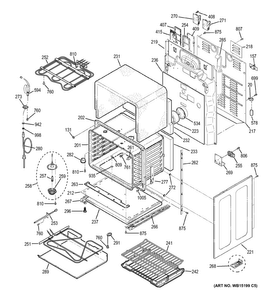Lower Oven Diagram and Parts List for PS950SF2SS  General Electric Range