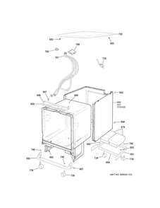 Cabinet & Exterior Parts Diagram and Parts List for GSC3500D51BB  General Electric Dishwasher