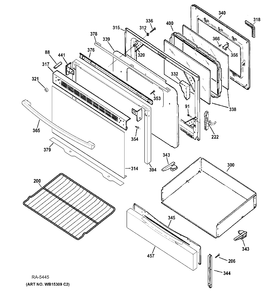 DOOR & DRAWER PARTS Diagram and Parts List for JCGB650DEF1WW  General Electric Range