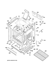 Body Parts Diagram and Parts List for JGBS66DEK4BB  General Electric Range