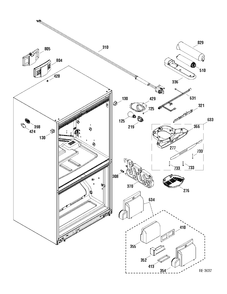 FF SECTION Diagram and Parts List for PFRS2MIXASS  General Electric Refrigerator