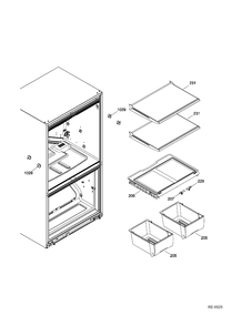 FF SHELVES Diagram and Parts List for GDR20DSEARBS  General Electric Refrigerator