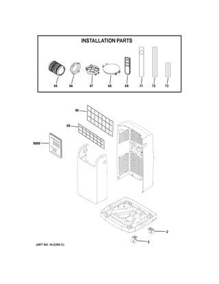 Part Location Diagram of WJ26X24134 GE REMOTE CONTROL