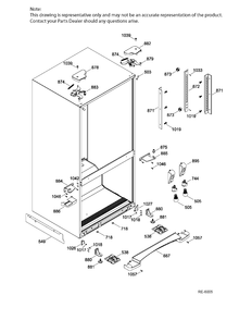 CABINET Diagram and Parts List for CNR22SSEBFES  General Electric Refrigerator