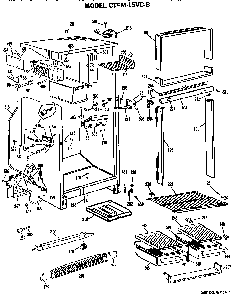 Cabinet Parts Diagram and Parts List for CTFM15VCB  Hotpoint Refrigerator