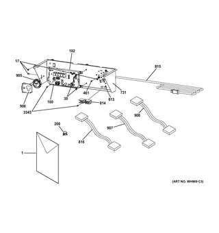 Controls Diagram and Parts List for 2671532210  General Electric Washer Dryer Combo