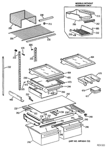 SHELF PARTS Diagram and Parts List for TBX22P1XBRBB  General Electric Refrigerator