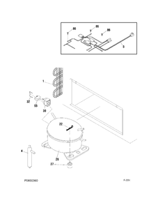 SYSTEM PARTS Diagram and Parts List for FCM7DMEWH  General Electric Freezer
