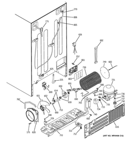 Sealed System & Mother Board Diagram and Parts List for PSS26LGRCCC  General Electric Refrigerator