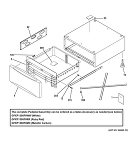 Part Location Diagram of WH01X10585 GE Rubber Molded Foot Bolt