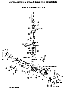 Motor/pump Diagram and Parts List for GSD2200L03  General Electric Dishwasher