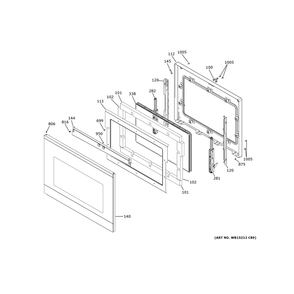 Lower Door Diagram and Parts List for CTD90DM2N4S5  General Electric Wall Oven