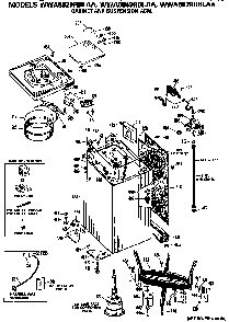 Cabinet And Suspension Diagram and Parts List for WWA8829RBLAA  General Electric Washer