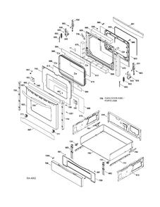 DOOR Diagram and Parts List for JCGB600SET2SS  General Electric Range