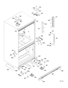 HINGE PARTS Diagram and Parts List for CFCP1NIYDSS  General Electric Refrigerator