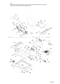 LID & CONTROLS Diagram and Parts List for GUD24ESMJ0WW  General Electric Dryer