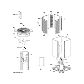 Room Air Conditioner Diagram and Parts List for NS16A42SA500A  General Electric Air Conditioner
