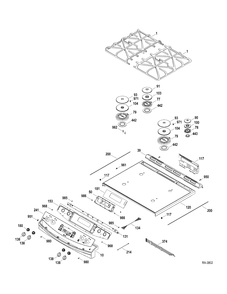 CONTROLS-COOKTOP Diagram and Parts List for PGS968DER1BB  General Electric Range