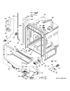 Body Parts Diagram and Parts List for GDT645SMN5ES  General Electric Dishwasher