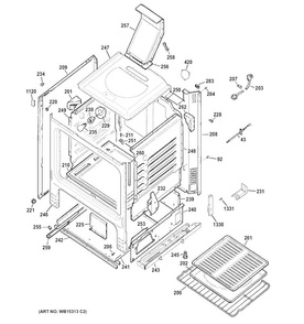 Body Parts Diagram and Parts List for JGBS60DEF1WW  General Electric Range