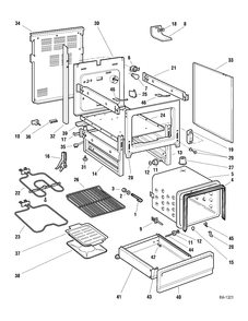 CHASSIS Diagram and Parts List for HRMR3800TM-2  General Electric Range