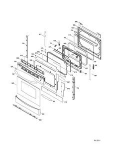 DOOR Diagram and Parts List for PCS968SR3SS  General Electric Range