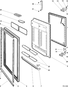 REFRIGERATOR DOOR Diagram and Parts List for MLF1875S-1  General Electric Refrigerator