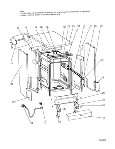 CABINET ASM Diagram and Parts List for GPF400SGF1WW  General Electric Dishwasher