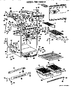 Cabinet Parts Diagram and Parts List for TBX18AGB  General Electric Refrigerator