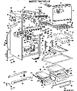 Cabinet Parts Diagram and Parts List for TBX18ZJB  General Electric Refrigerator