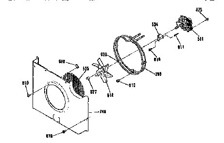 Blower Assembly Diagram and Parts List for JKP17WPI  General Electric Wall Oven