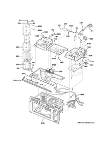 Interior Parts Diagram and Parts List for PSA9120SF3SS  General Electric Microwave