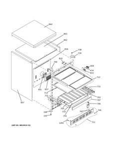 Cabinet And Shelves Diagram and Parts List for ZDOD240NDSS  General Electric Refrigerator