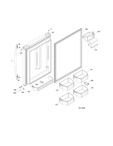 FF DOOR Diagram and Parts List for PDRS0MBYILSS  General Electric Refrigerator