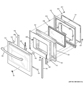 Part Location Diagram of WB56X37426 GE WHITE OUTER DOOR