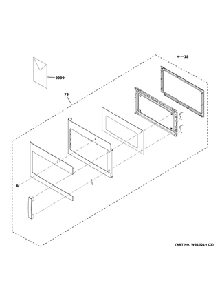 Door Parts Diagram and Parts List for JVM6175YK2FS  General Electric Microwave