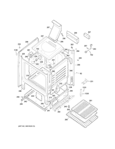 Body Parts Diagram and Parts List for JGBS10DEF1CC  General Electric Range